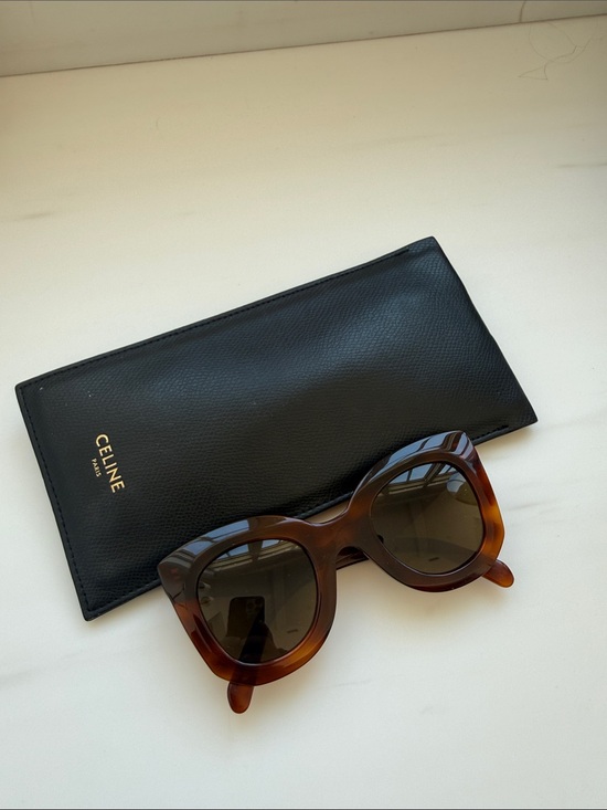 Celine Accessories - Celine Tortoiseshell Round Sunglasses with Brown Lenses